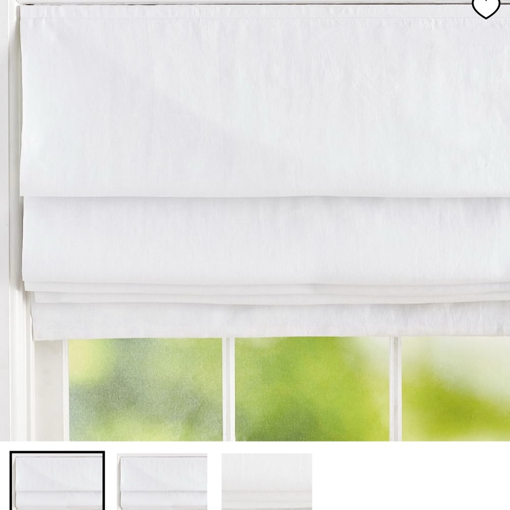 Pottery Barn Belgian Flax Linen Blackout Shade White 36” x 64”